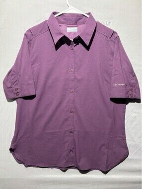 Columbia Short Sleeve Button Down Shirt Womens Size L Outdoor Hiking